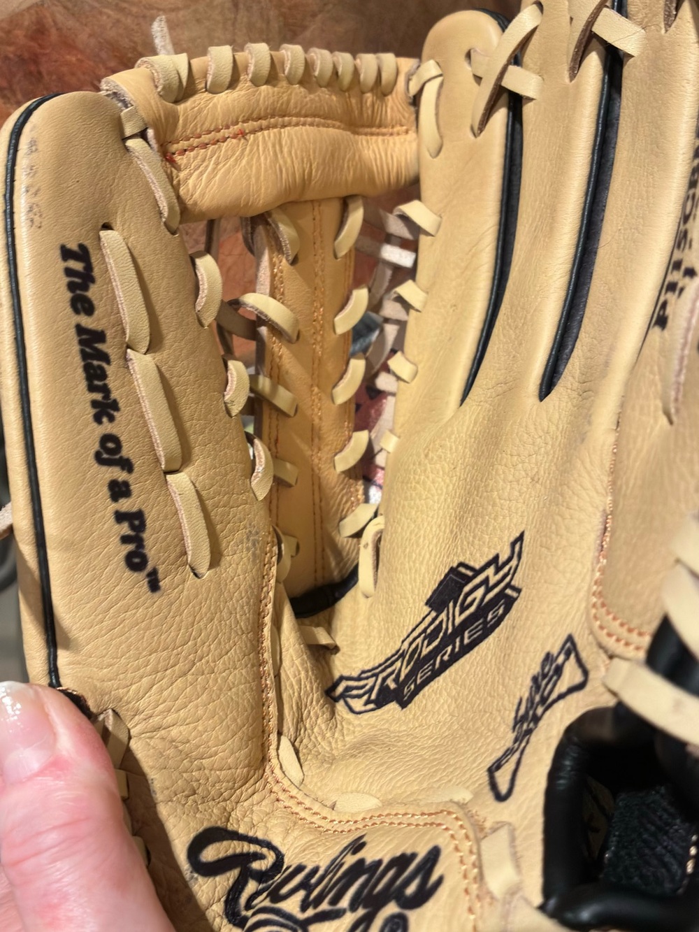 Rawlings Tan Leather Baseball Glove - Right Hand Throw-Prodigy Series. 11.5 inch
